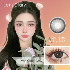 Lens Diary Van Cleef Gray 矽水凝膠月拋美瞳隱形眼鏡(2片)