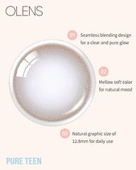 OLENS 1-Month Pure Teen Brown（月拋/2片）