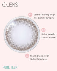 OLENS 1-Month Pure Teen Choco（月拋/2片）