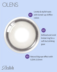 OLENS 1-Month Realish Gray（月拋/2片）